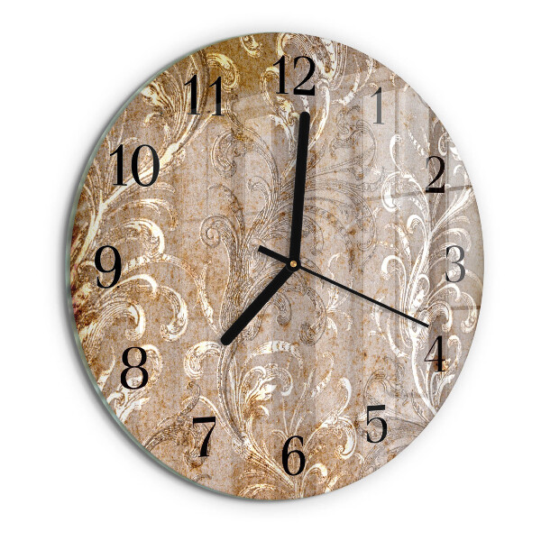 Wanduhr rund Blumenmuster