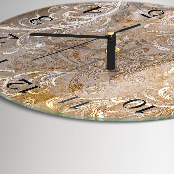 Wanduhr rund Blumenmuster