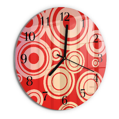 Wanduhr rund Rote Kreise