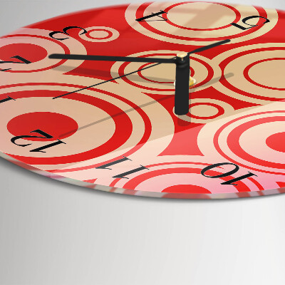 Wanduhr rund Rote Kreise