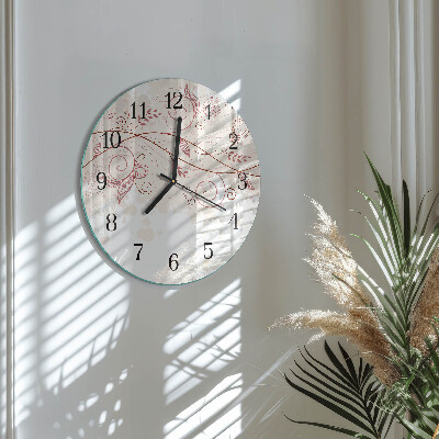 Wanduhr rund Blumenkunst