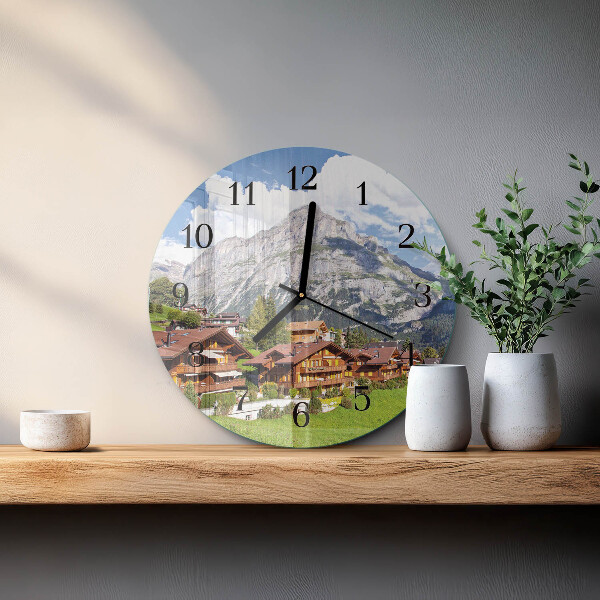 Wanduhr rund Gebirge