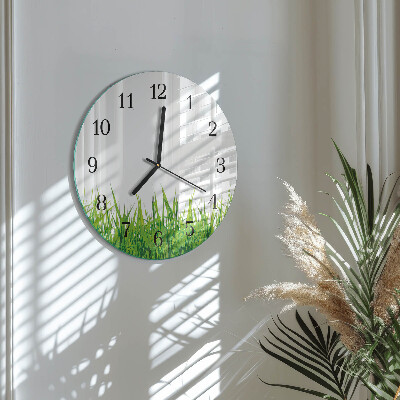 Wanduhr rund Gras