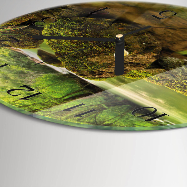 Wanduhr rund Landschaft Fluss