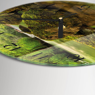 Wanduhr rund Landschaft Fluss