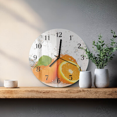 Wanduhr rund Orangen