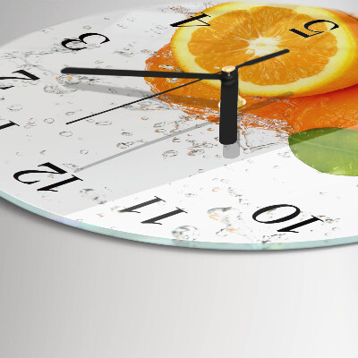 Wanduhr rund Orangen