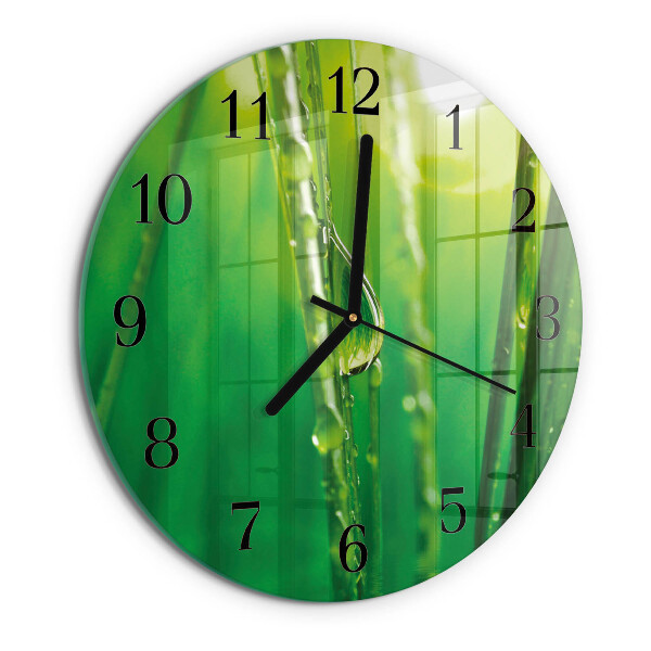 Wanduhr rund Grastropfen