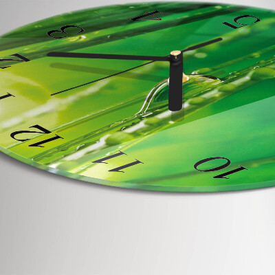 Wanduhr rund Grastropfen