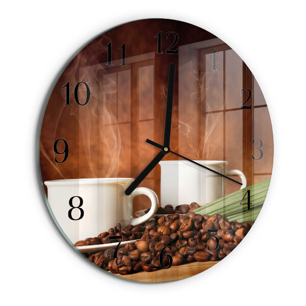 Wanduhr rund Kaffeetassen