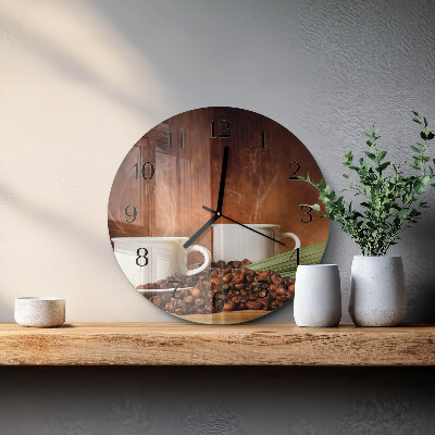 Wanduhr rund Kaffeetassen