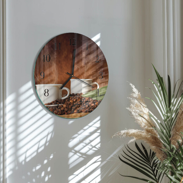 Wanduhr rund Kaffeetassen