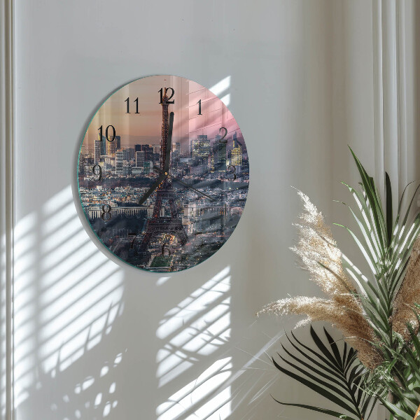 Wanduhr rund Eiffelturm Paris