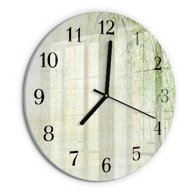 Wanduhr rund Bambuspflanze
