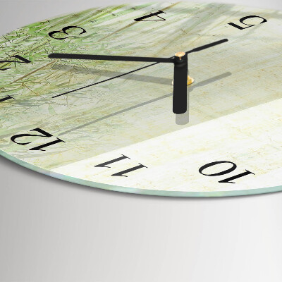 Wanduhr rund Bambuspflanze