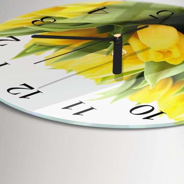 Wanduhr rund Tulpenblüten