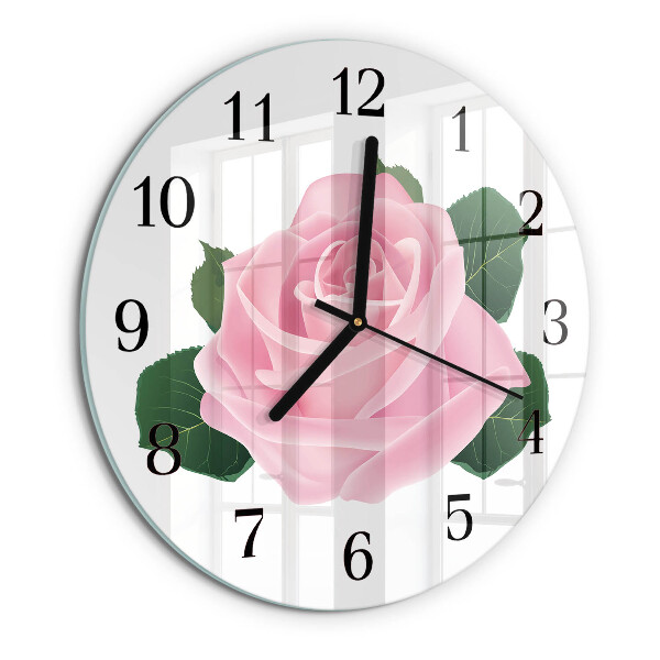 Wanduhr rund Rose