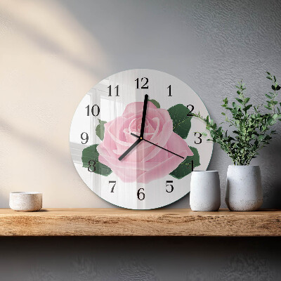 Wanduhr rund Rose