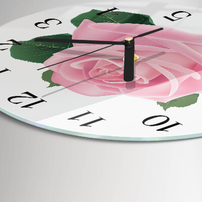 Wanduhr rund Rose