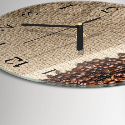 Wanduhr rund Kaffeebohnen