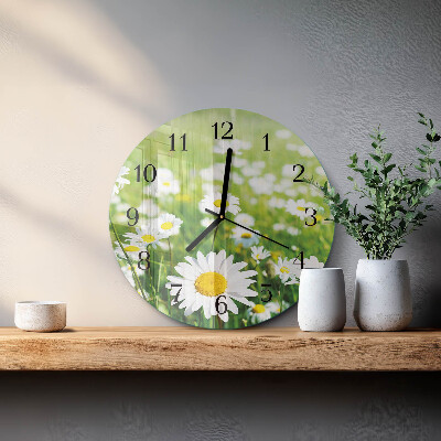Wanduhr rund Gänseblümchen