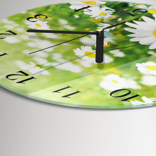 Wanduhr rund Gänseblümchen