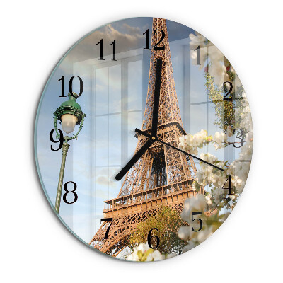 Wanduhr rund Eiffelturm Paris