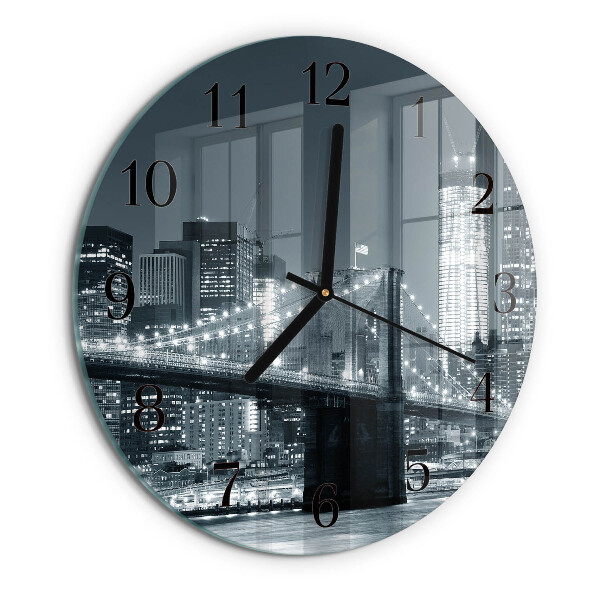 Wanduhr rund Horizontale Brücke