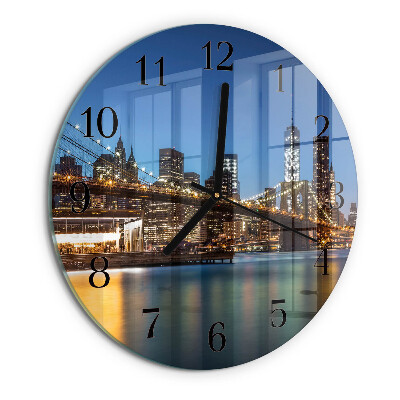 Wanduhr rund Horizontale Brücke