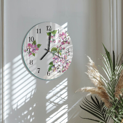 Wanduhr rund Blumen