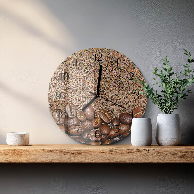 Wanduhr rund Kaffeebohnen
