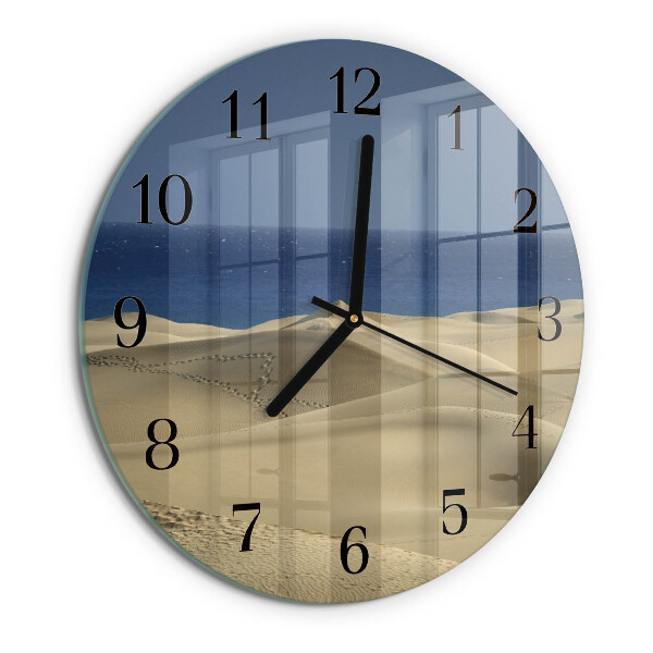 Wanduhr rund Meeresdünen