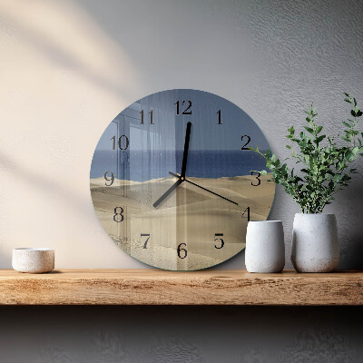 Wanduhr rund Meeresdünen