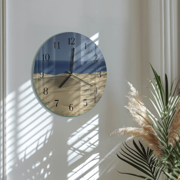 Wanduhr rund Meeresdünen
