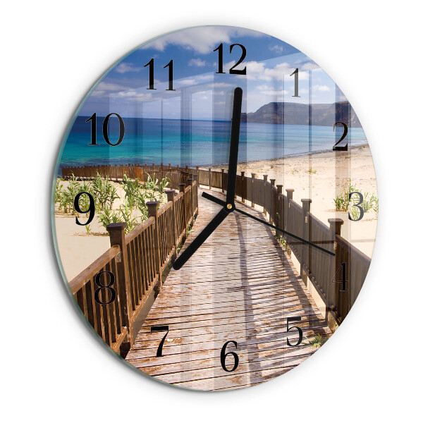 Wanduhr rund Strand Meer