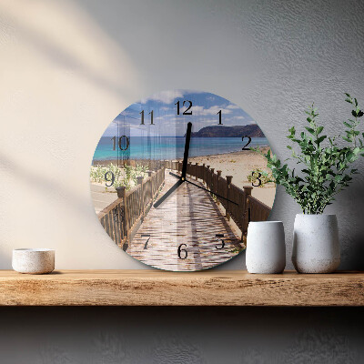 Wanduhr rund Strand Meer