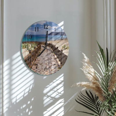 Wanduhr rund Strand Meer