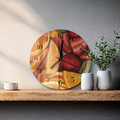 Wanduhr rund Obst