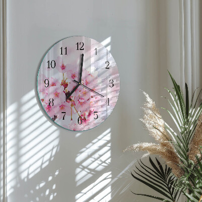 Wanduhr rund Blumen