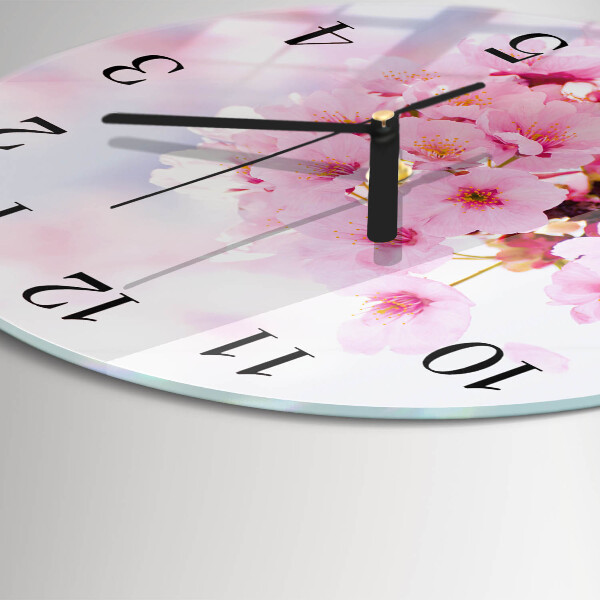 Wanduhr rund Blumen