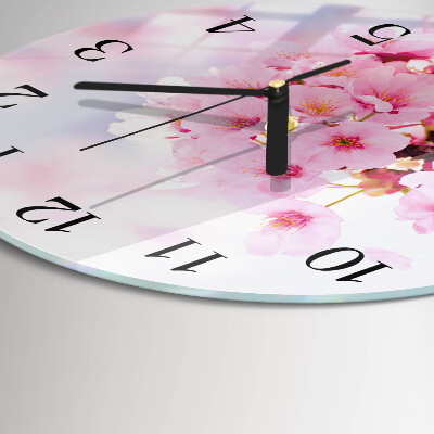 Wanduhr rund Blumen