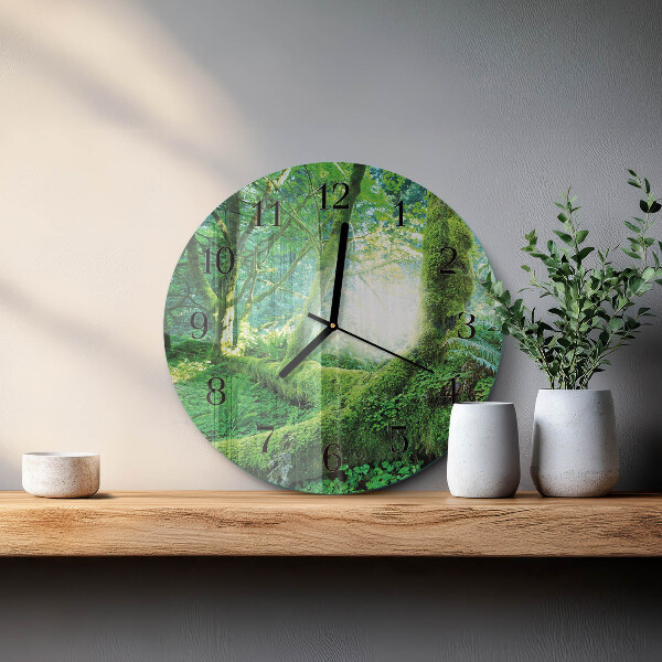 Wanduhr rund Waldmoos