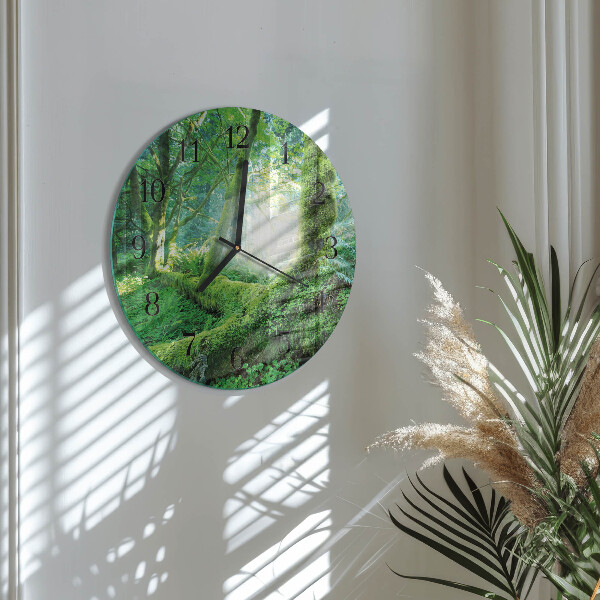 Wanduhr rund Waldmoos