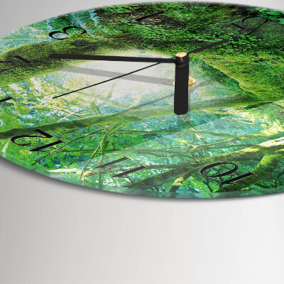 Wanduhr rund Waldmoos