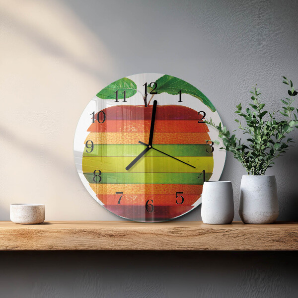Wanduhr rund Apfel
