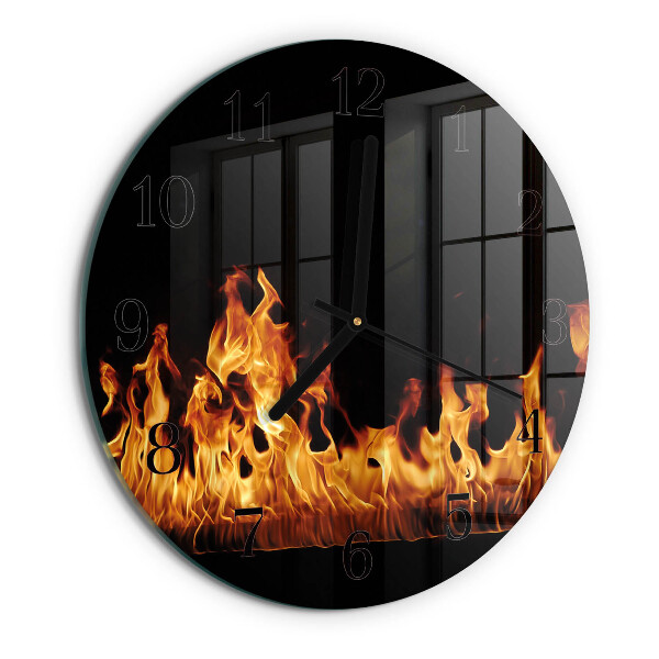 Wanduhr rund Feuer