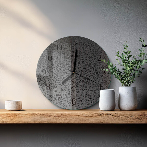 Wanduhr rund Wassertropfen