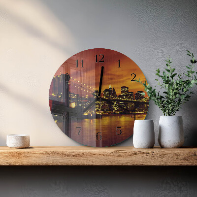 Wanduhr rund Horizontale Brücke