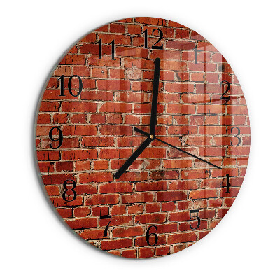 Wanduhr rund Ziegelmauer