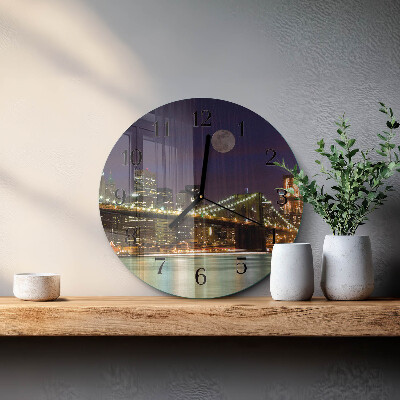 Wanduhr rund Horizontale Brücke